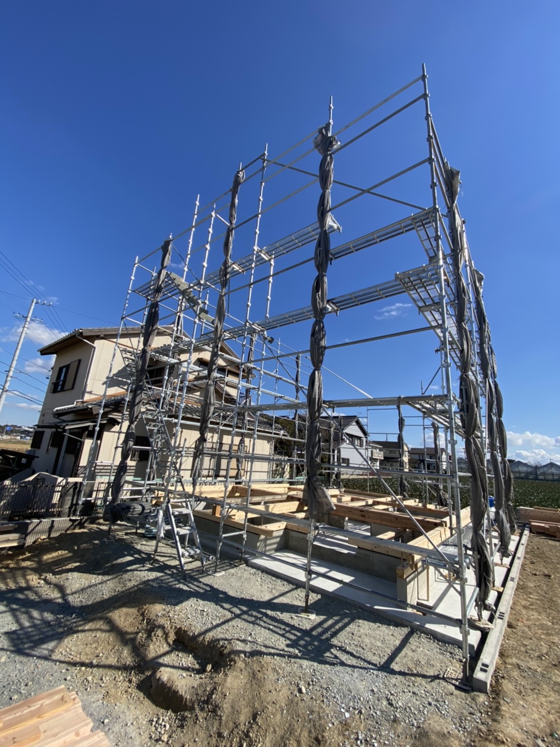 本日は豊橋市K様邸建方 写真